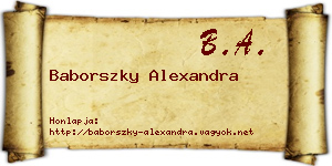 Baborszky Alexandra névjegykártya