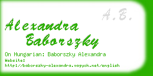 alexandra baborszky business card